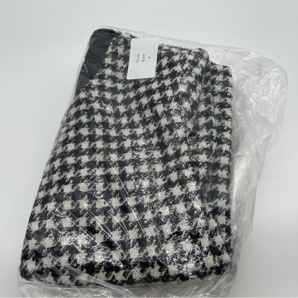 Six/Fifty Houndstooth Small/Medium Wool Wrens Cape  Jacket New Black White - Picture 9 of 14